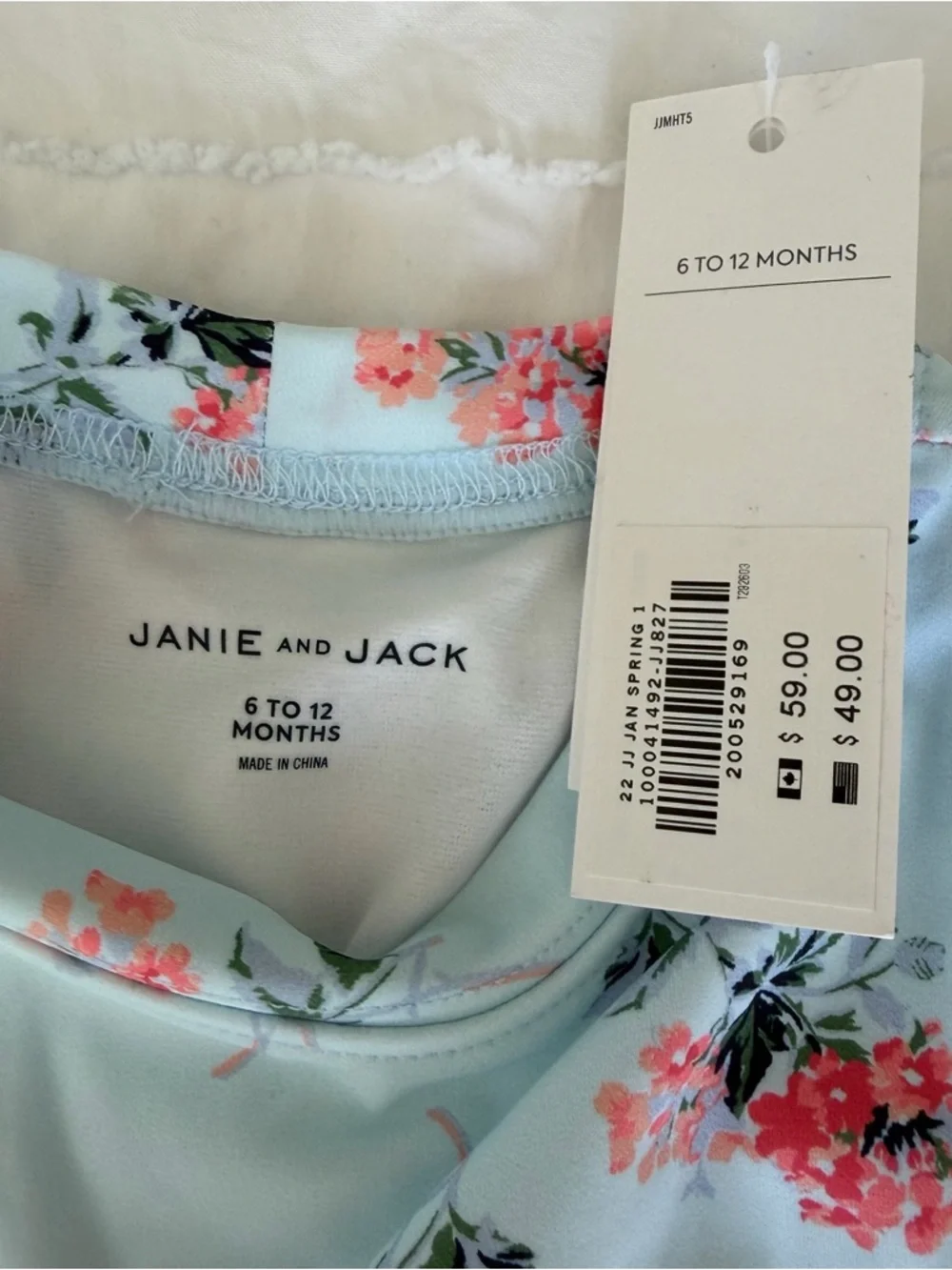 Janie and Jack Light Blue Floral Ruffle Long-Sleeve Bikini Set - Picture 3 of 3